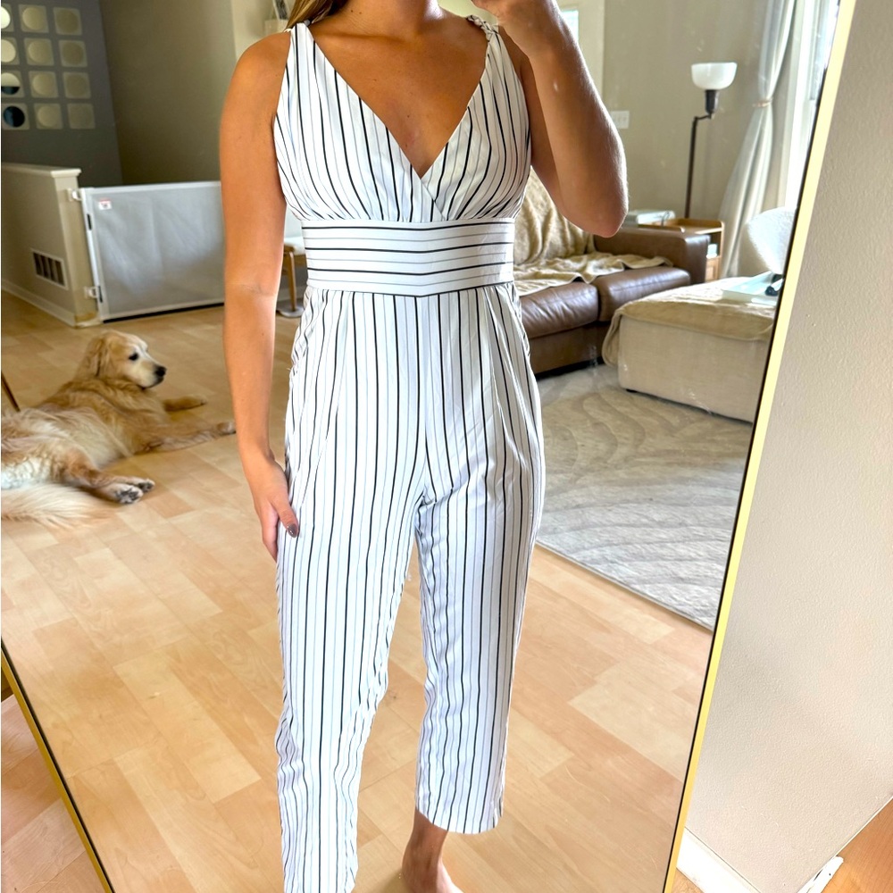 Black & Grey Striped Romper